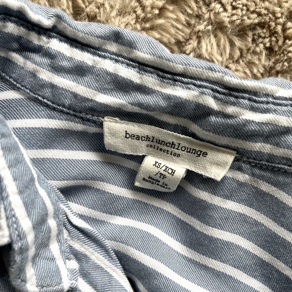 BeachLunchLounge Blue & White Striped Button Down - Picture 4 of 4